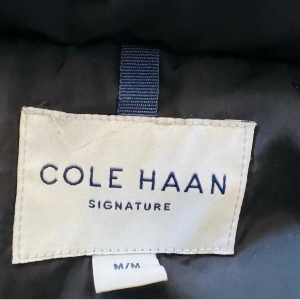Cole Haan Signature Black Double Zip Long Midi Quilted Puffer Jacket Medium